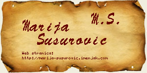 Marija Susurović vizit kartica